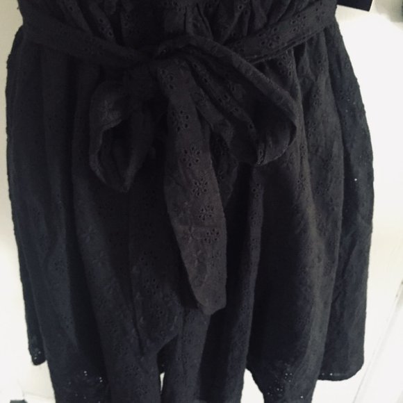 Lulus Black Eyelet One Shoulder Dress Medium NWT - Picture 7 of 7